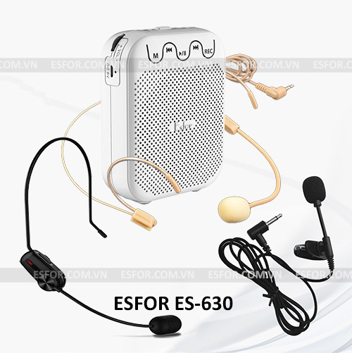 Máy trợ giảng Hàn Quốc ESFOR ES-630 UHF Fantasy, micro hạt gạo màu da MC ES630 UHF Fantasy
