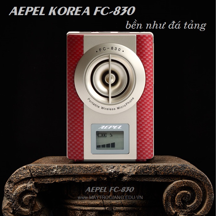 Máy trợ giảng AEPEL FC-830 Hàn Quốc nội địa, Âm thanh kiệt xuất, Pin đứng số 1 (đỏ, cao cấp)